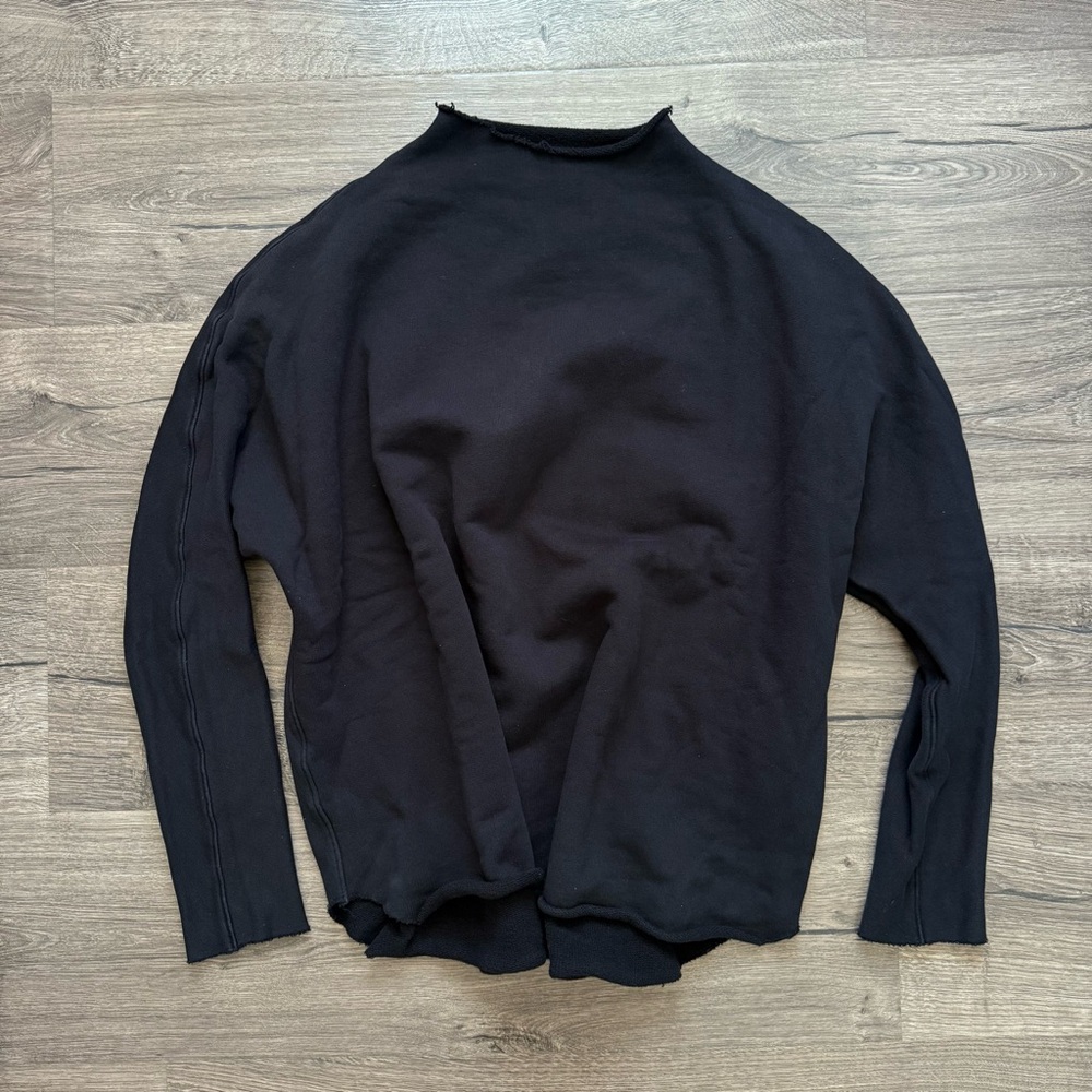 Frank And Eileen Black Effie Long Sleeve Funnel Neck Sweater Size Small Women